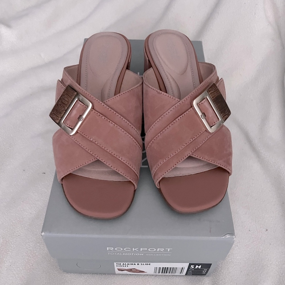 Rockport Women's Tan Slide Sandals